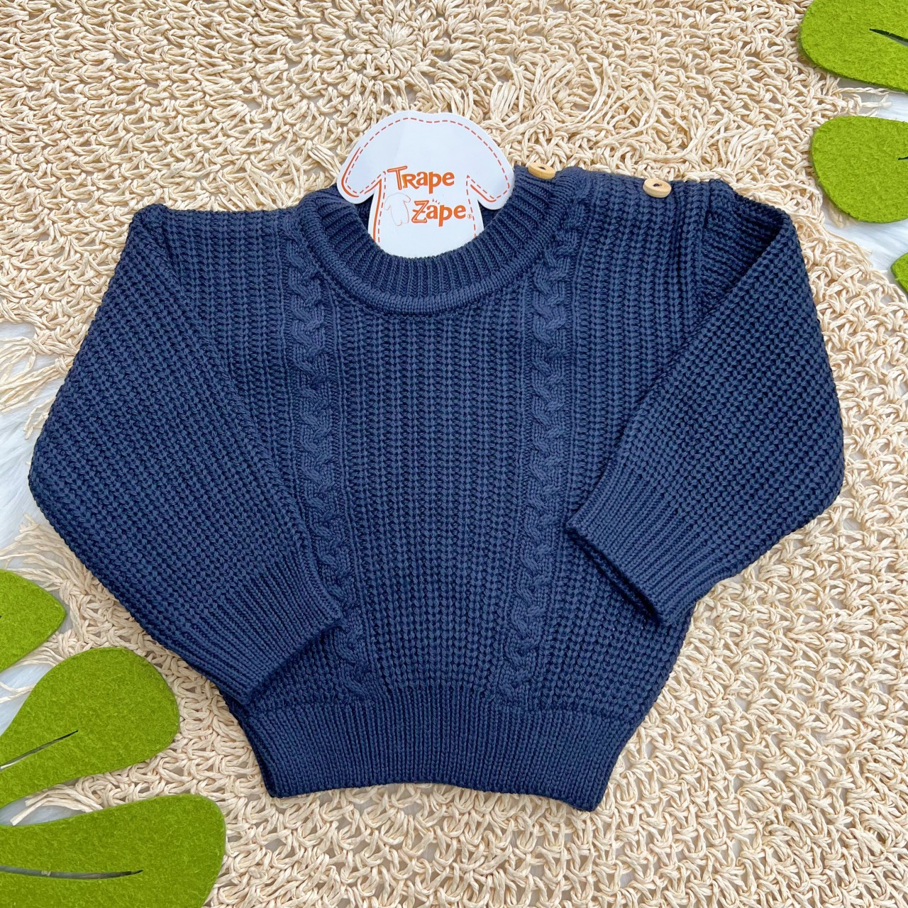 Blusa de Linha Ponto Alto Fechado - Azul Marinho
